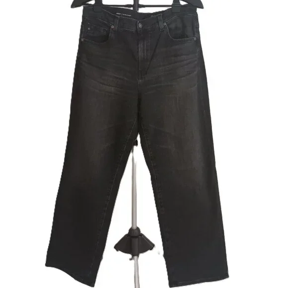 AG (Adriano Goldschmied) Black Brinley Mid Rise Straight Jeans Waist 32 - Picture 2 of 16